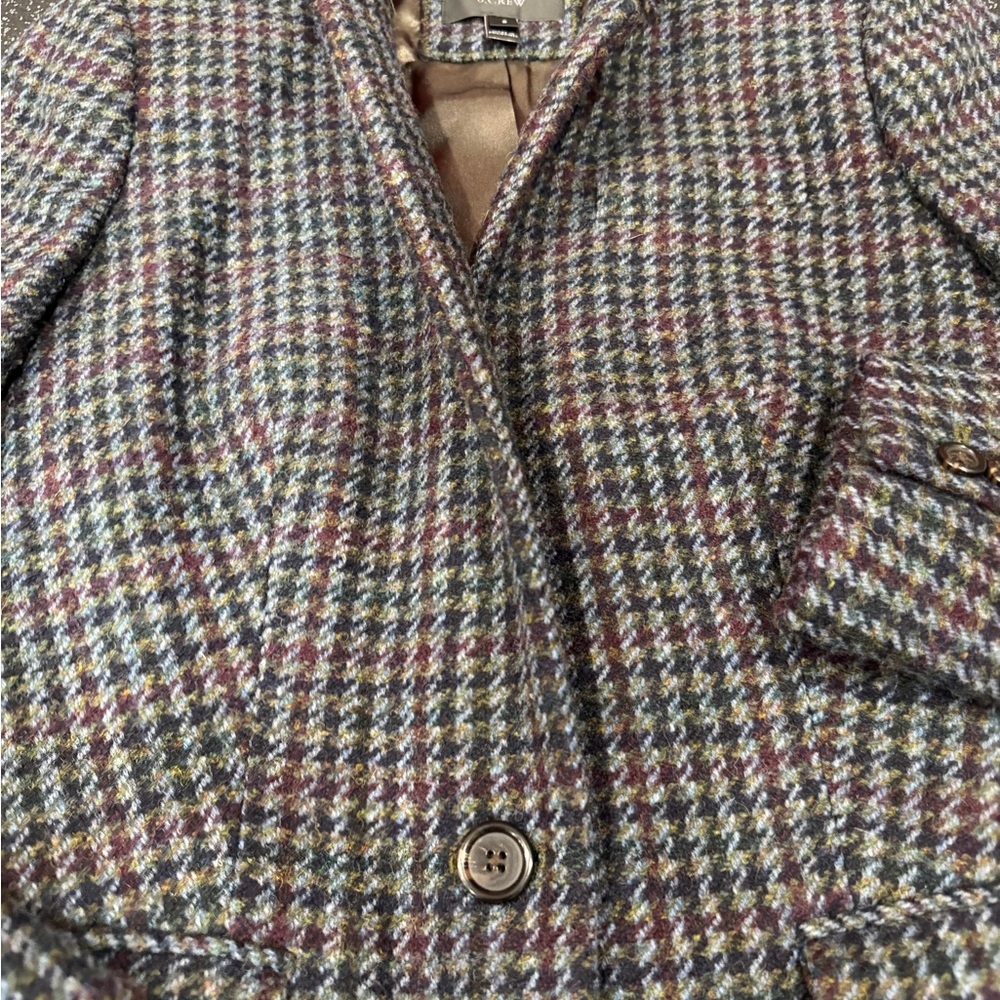 J. Crew Women's Houndstooth Blazer 100% Wool - Picture 5 of 8